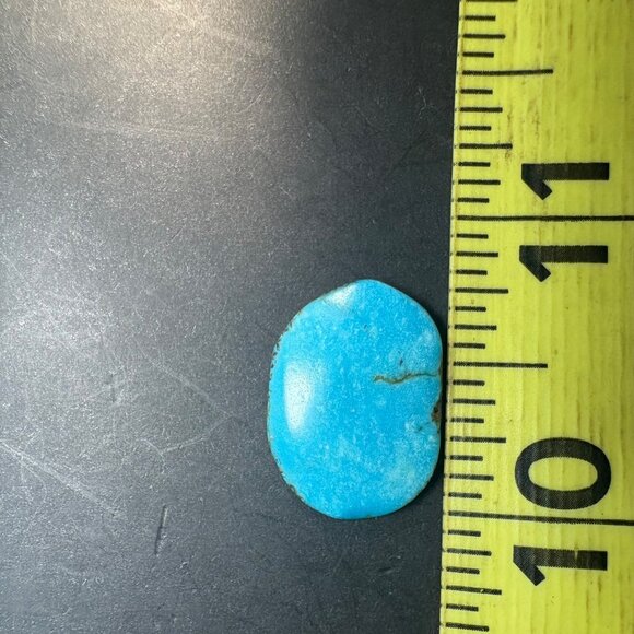 Natural Turquoise Slab w/ Host Rock Freeform Oval Loose Stone .75" x .50" - Picture 8 of 9